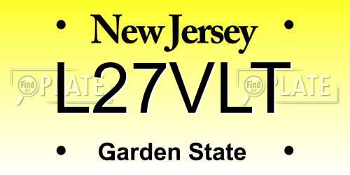 L27VLT New Jersey License Plate
