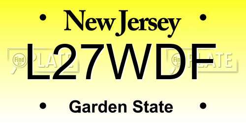 L27WDF New Jersey License Plate