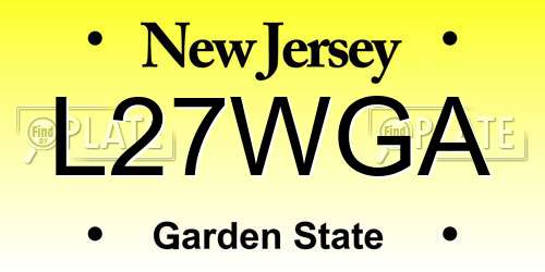 L27WGA New Jersey License Plate