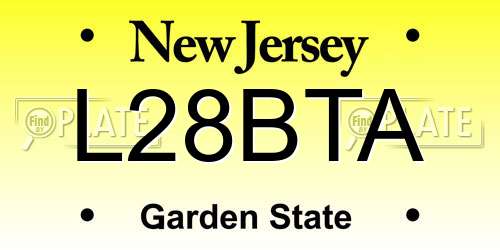 L28BTA New Jersey License Plate