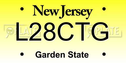 L28CTG New Jersey License Plate
