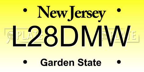 L28DMW New Jersey License Plate