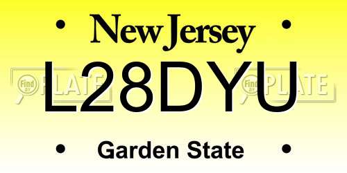L28DYU New Jersey License Plate