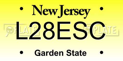 L28ESC New Jersey License Plate