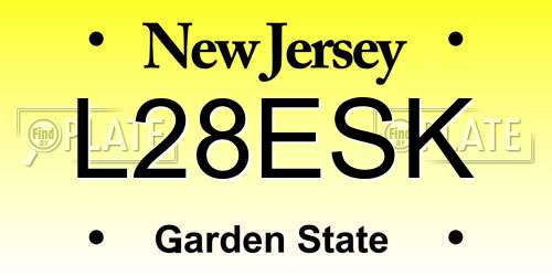L28ESK New Jersey License Plate