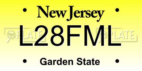 L28FML New Jersey License Plate