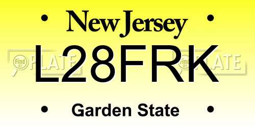 L28FRK New Jersey License Plate