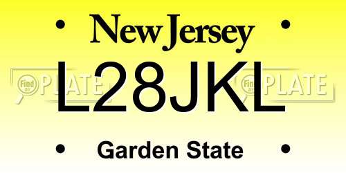 L28JKL New Jersey License Plate