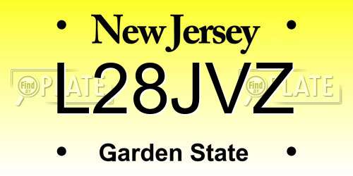 L28JVZ New Jersey License Plate
