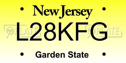 L28KFG New Jersey License Plate