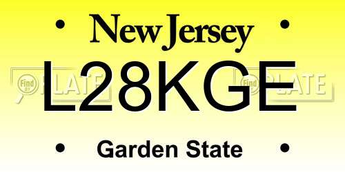 L28KGE New Jersey License Plate