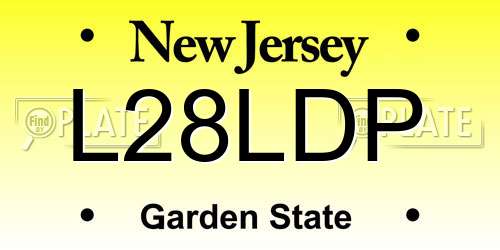 L28LDP New Jersey License Plate