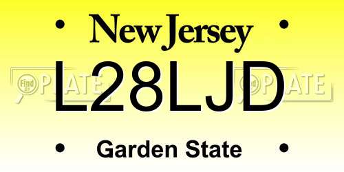 L28LJD New Jersey License Plate