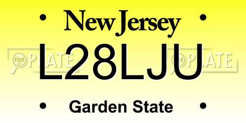 L28LJU New Jersey License Plate