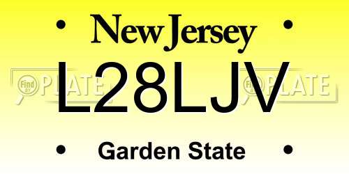 L28LJV New Jersey License Plate