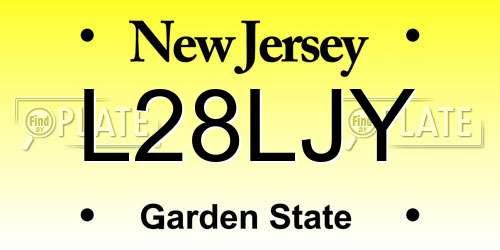 L28LJY New Jersey License Plate
