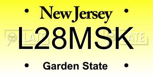 L28MSK New Jersey License Plate