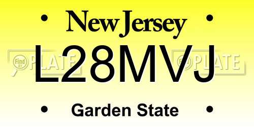 L28MVJ New Jersey License Plate