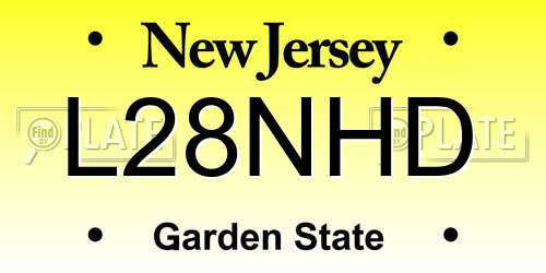 L28NHD New Jersey License Plate
