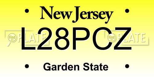 L28PCZ New Jersey License Plate