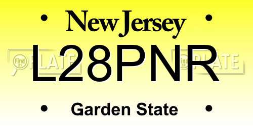 L28PNR New Jersey License Plate