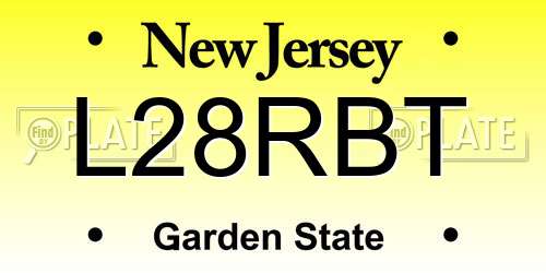 L28RBT New Jersey License Plate