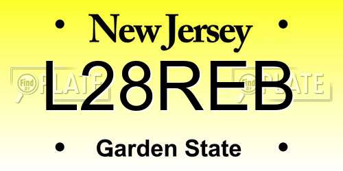 L28REB New Jersey License Plate