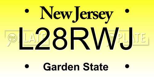 L28RWJ New Jersey License Plate