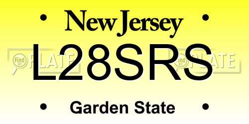 L28SRS New Jersey License Plate