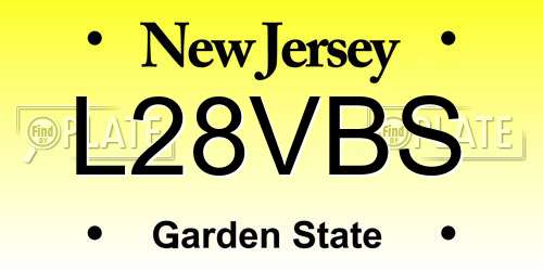 L28VBS New Jersey License Plate