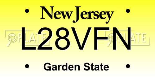 L28VFN New Jersey License Plate