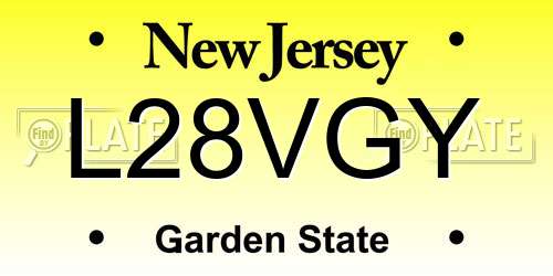L28VGY New Jersey License Plate