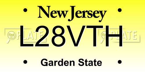 L28VTH New Jersey License Plate