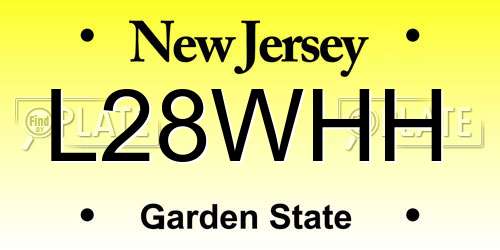 L28WHH New Jersey License Plate