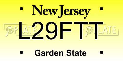 L29FTT New Jersey License Plate