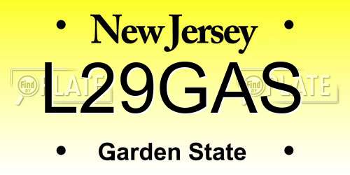 L29GAS New Jersey License Plate