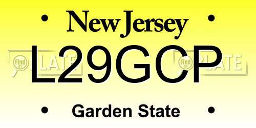 L29GCP New Jersey License Plate