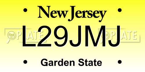 L29JMJ New Jersey License Plate