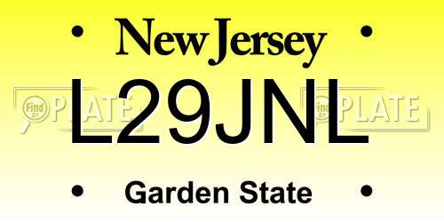L29JNL New Jersey License Plate
