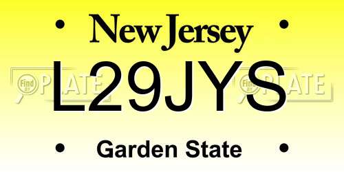 L29JYS New Jersey License Plate