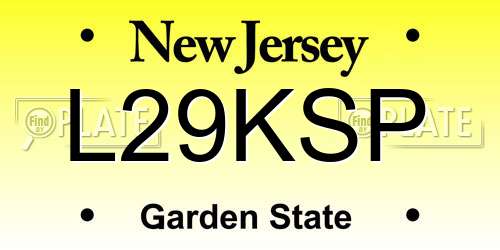 L29KSP New Jersey License Plate