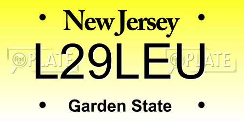 L29LEU New Jersey License Plate