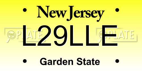 L29LLE New Jersey License Plate