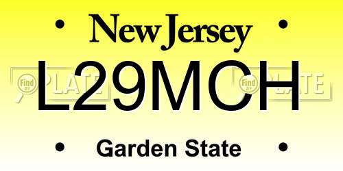 L29MCH New Jersey License Plate