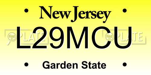 L29MCU New Jersey License Plate