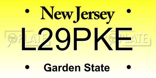 L29PKE New Jersey License Plate