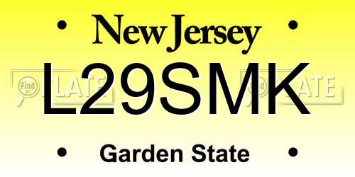 L29SMK New Jersey License Plate