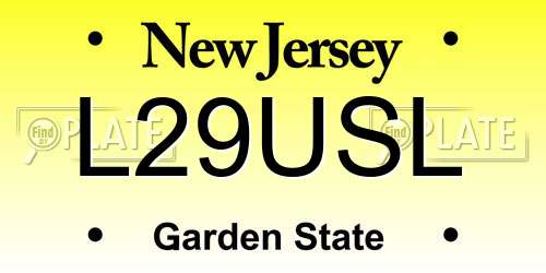 L29USL New Jersey License Plate