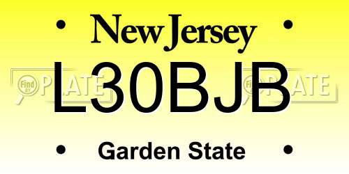 L30BJB New Jersey License Plate