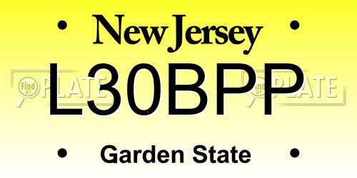 L30BPP New Jersey License Plate